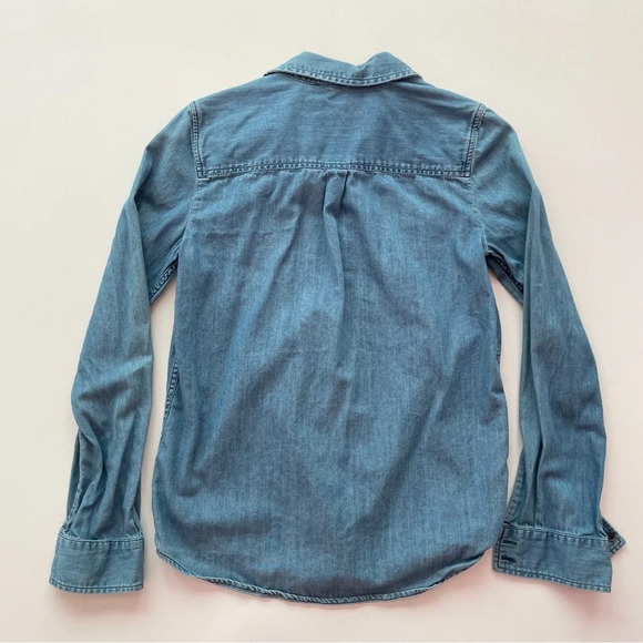 Express Long Sleeve Blue Button Up Cotton Casual Business Dress Shirt Size XS - Picture 7 of 9